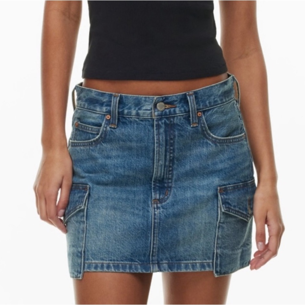 Aritzia '90s Cargo Mini Denim Skirt